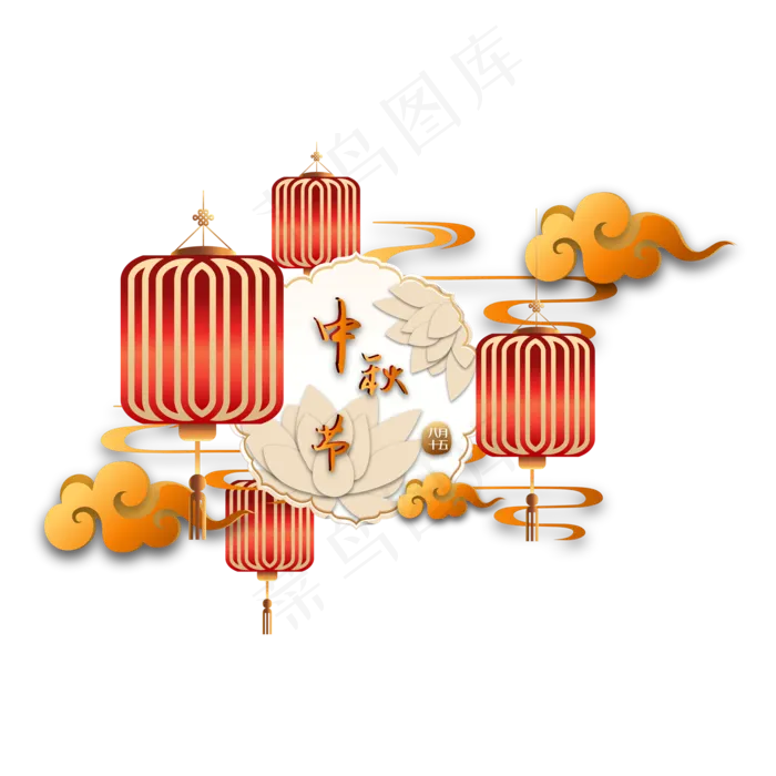 传统中秋节剪纸装饰(2000X2000(DPI:300))ai矢量模版下载