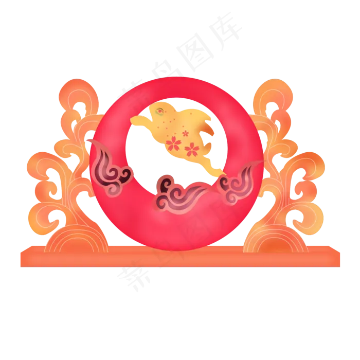 中秋节日玉兔花灯设计元素(2000X2000(DPI:300))psd模版下载