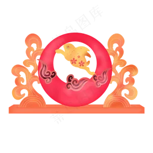 中秋节日玉兔花灯设计元素