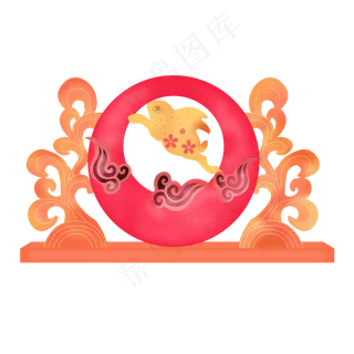 中秋节日玉兔花灯设计元素