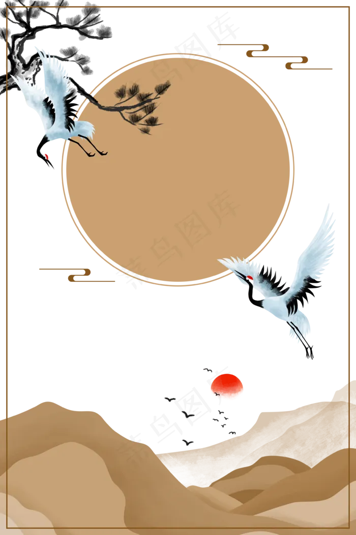 传统节日中国风边框(3543X5315(DPI:300))psd模版下载