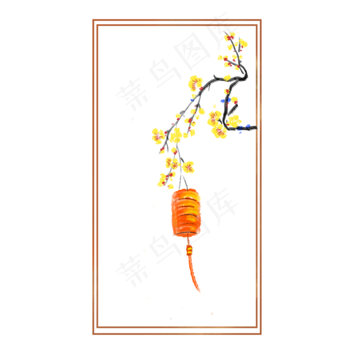 冬季梅花卡通边框(2000X2000(DPI:300))psd模版下载