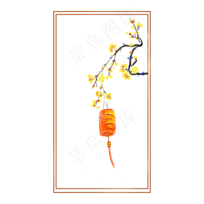 冬季梅花卡通边框(2000X2000(DPI:300))psd模版下载