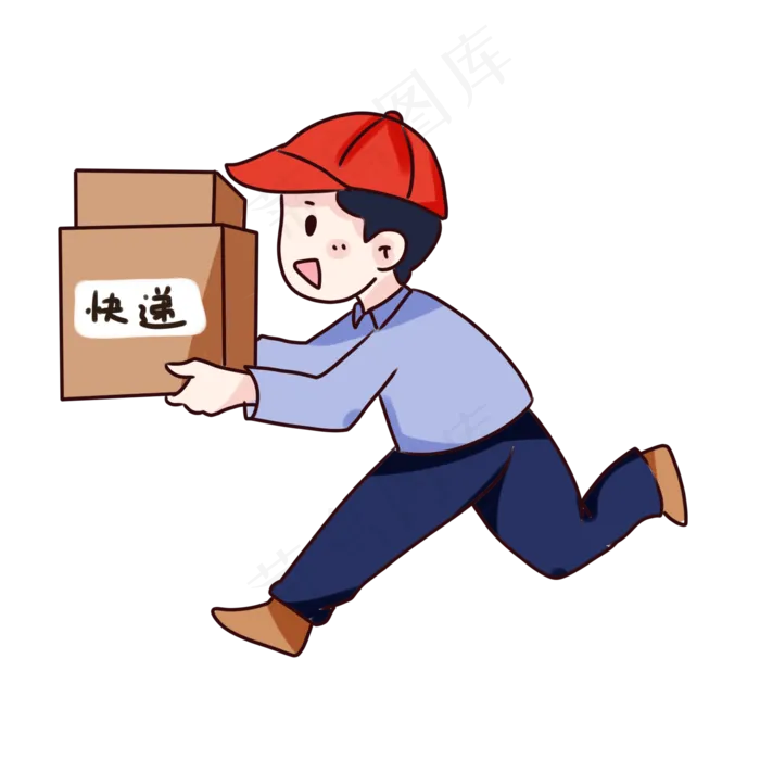 快递物流送快递的小哥(2000X2000(DPI:300))psd模版下载