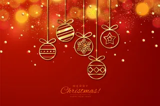 金色悬挂装饰背景，闪烁效果