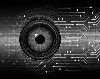 赛博眼电路未来技术概念背景