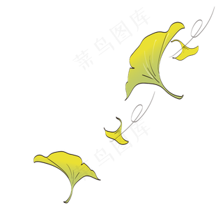 落叶秋天银杏叶子吹落可商用元素