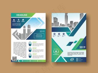 单张封面介绍抽象几何背景