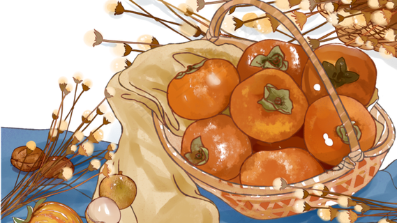 中国风古风水彩秋天丰秋分