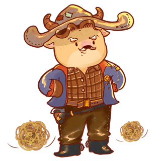 牛年新年牛牛创意牛仔小牛