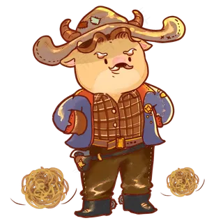 牛年新年牛牛创意牛仔小牛