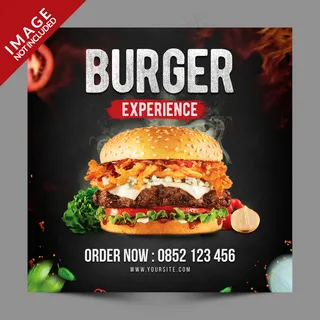 汉堡体验社交媒体模板