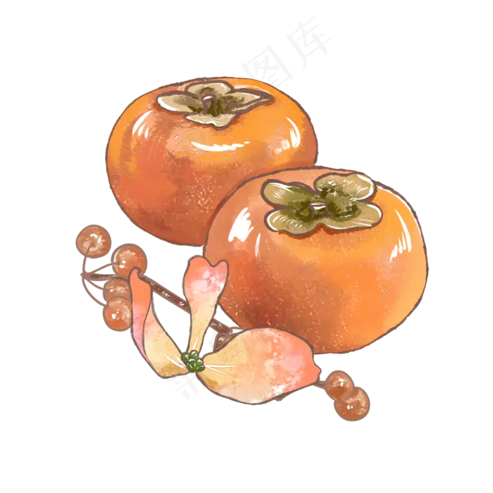 柿子水彩(2000X2000(DPI:299))psd模版下载