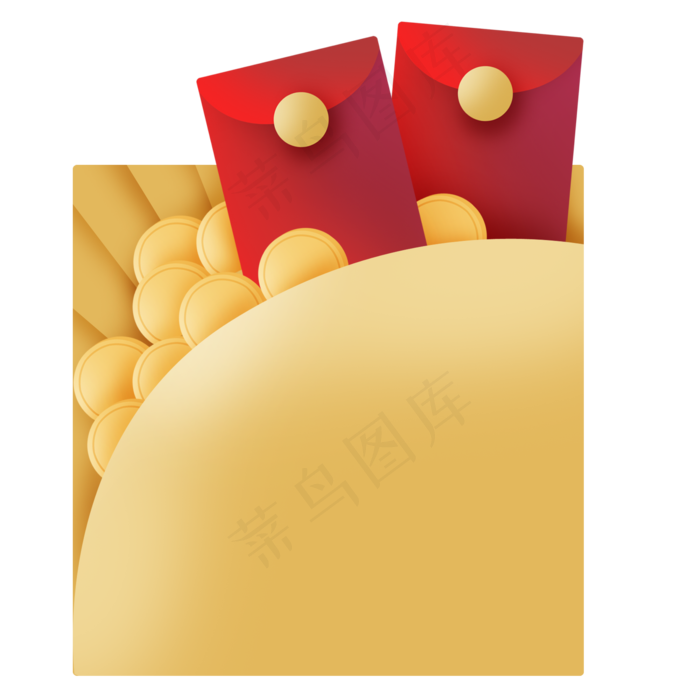 中国风红包和金币(2000X2000(DPI:299))psd模版下载