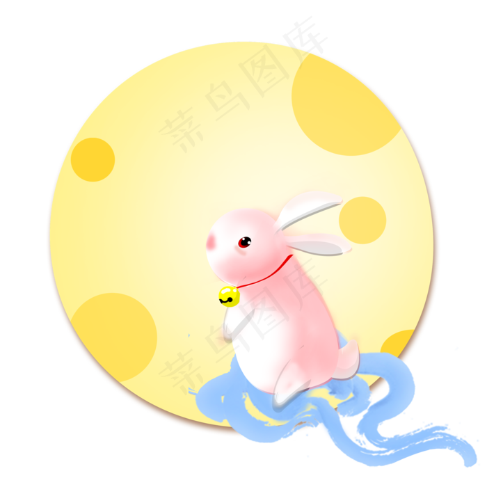 中秋节中秋玉兔手绘元素