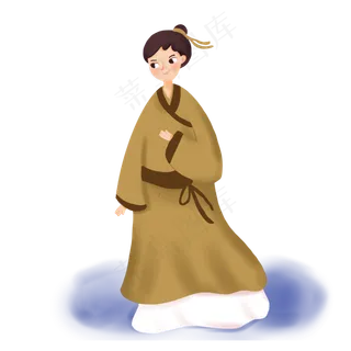 七夕节卡通牛郎设计元素