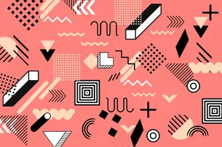 孟菲斯风格的平面几何图形背景