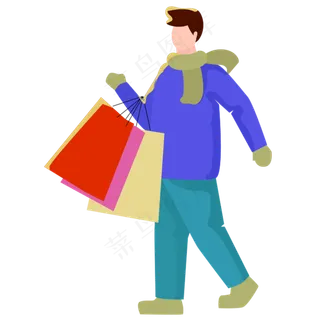 新年购物男人