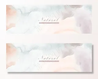 抽象的水平背景设计有大地色调的水彩颜料。