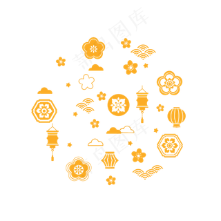 中秋月饼包装底纹元素