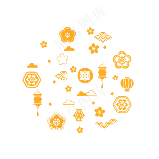 中秋月饼包装底纹元素