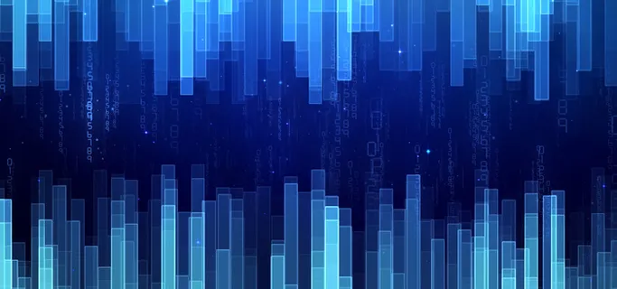 年会长方形蓝色科技