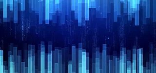 年会长方形蓝色科技