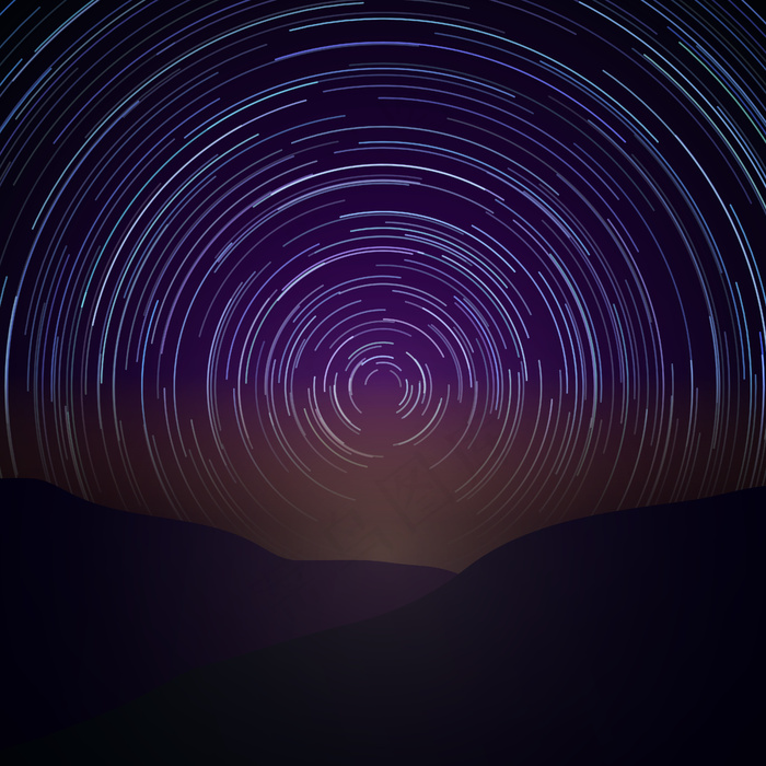 星光闪烁的夜空。矢量银河系。天文学时代，自然美，自然插画