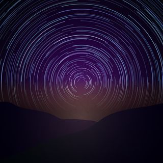 星光闪烁的夜空。矢量银河系。天文学时代，自然美，自然插画