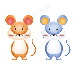 鼠年情侣头像,免抠元素