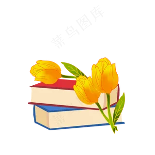 黄色花卉书本教师
