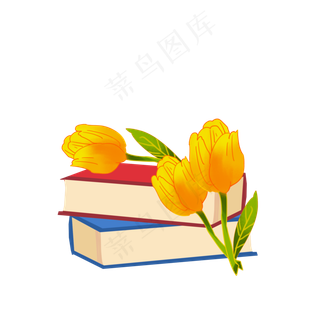 黄色花卉书本教师