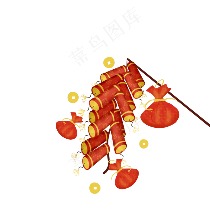 新年春节鞭炮福袋(3000X3000(DPI:300))psd模版下载