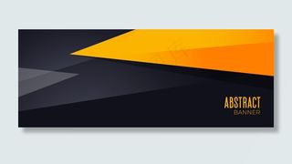抽象黑白几何横幅banner