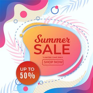 五彩缤纷的夏季促销横幅banner