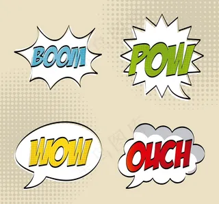 米色背景矢量插图上的波普艺术设计