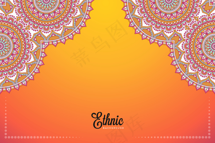 金色矢量豪华装饰曼荼罗设计背景