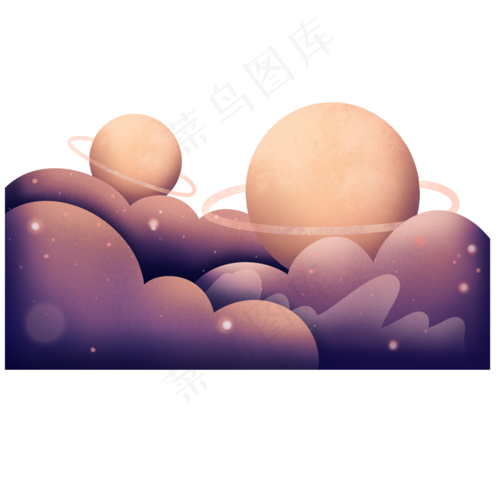 浪漫星球剪纸风装饰(3000X3000(DPI:300))psd模版下载