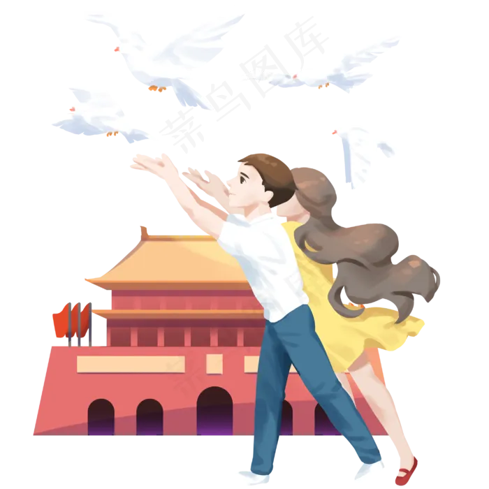 国庆节放飞鸽子(3000X3000(DPI:300))psd模版下载