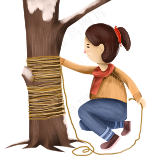 立冬给大树穿衣服