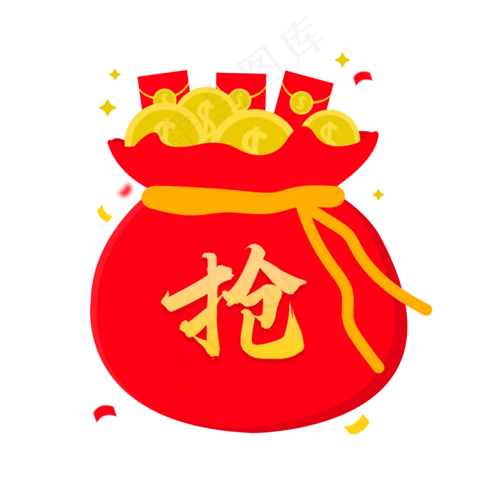 抢红包免抠(2000*2000px 300 dpi )ai矢量模版下载