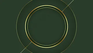 绿色背景上的金色圆形框架