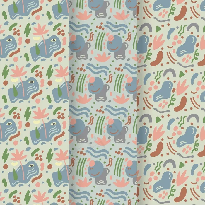 抽象手绘图案集eps,ai矢量模版下载