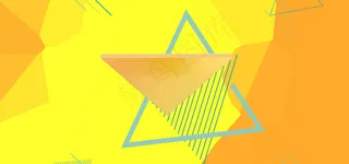 秋季上新几何拼接三角黄色banner