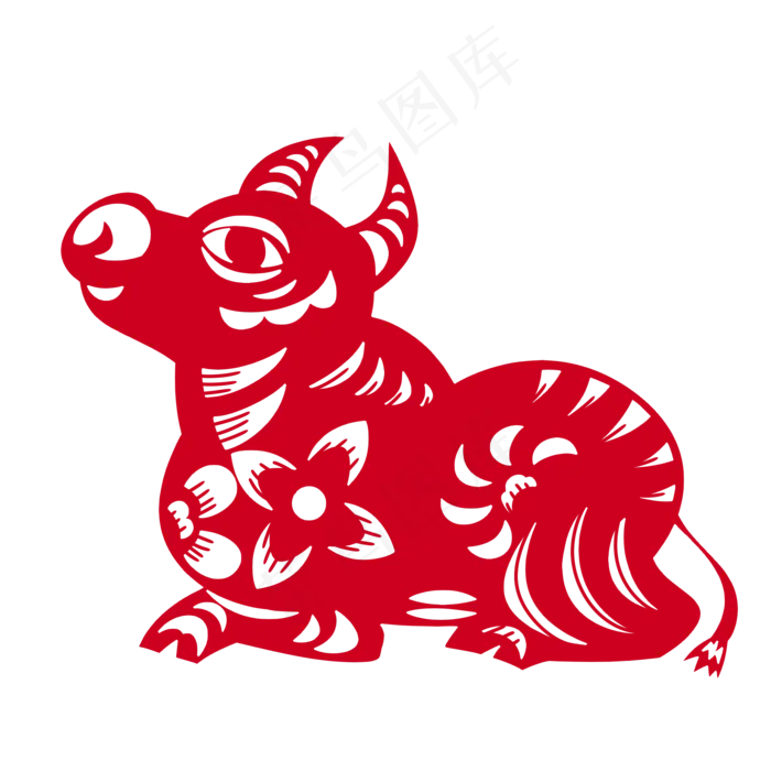 牛年大吉剪纸(2000X2000(DPI:300))psd模版下载