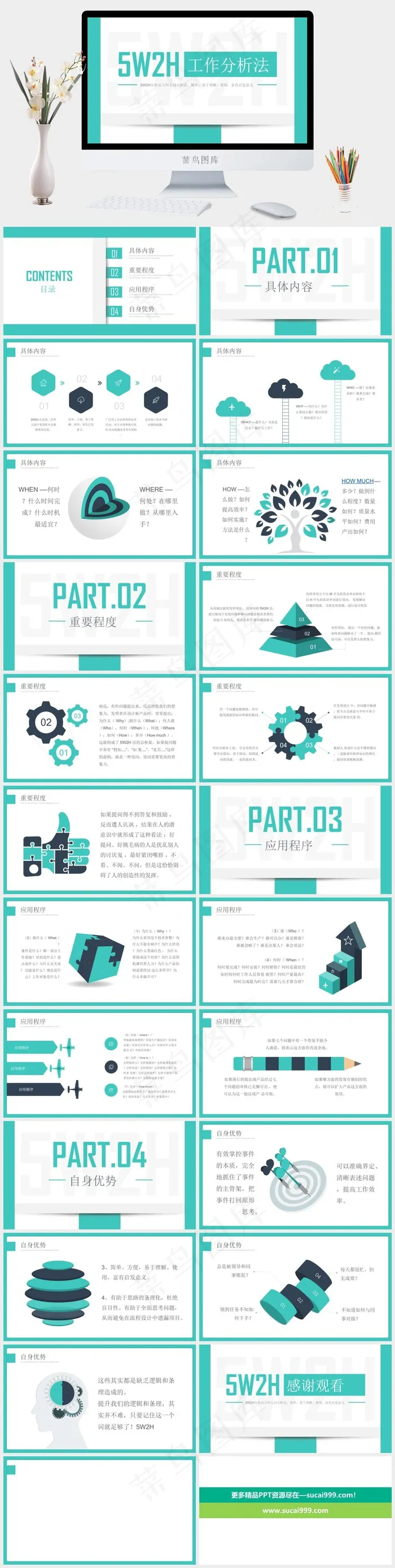 白色营销PPT模板