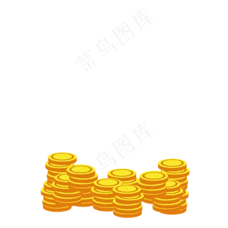 卡通一堆黄色的金币