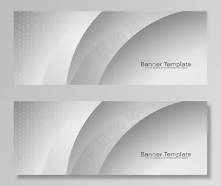 抽象灰色装饰最小波浪横幅banner设计矢量