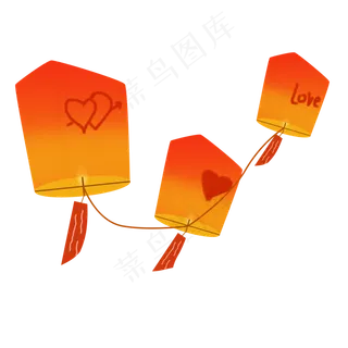 新年黄色的孔明灯