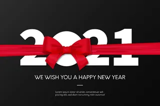 2021年新年背景与红丝带